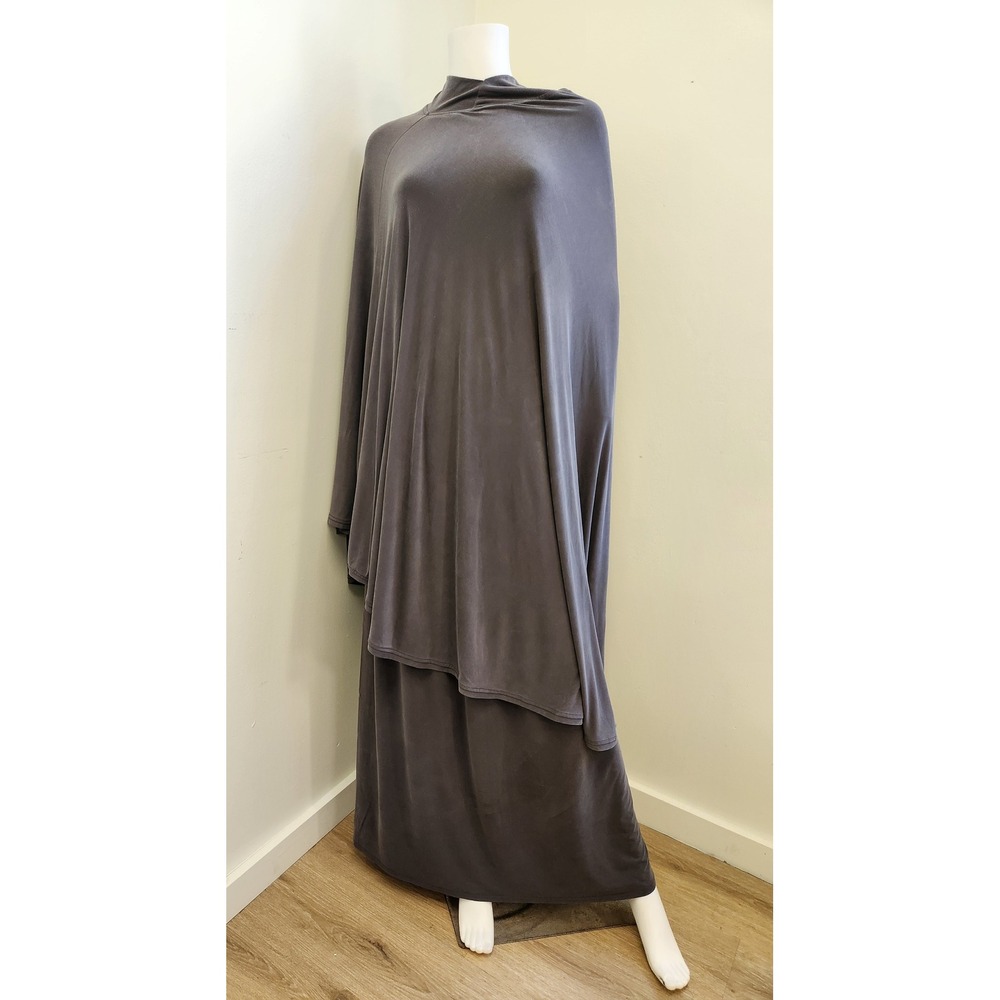 Veiled Prayer 2PC Set Women XS-M Charcoal Grey Modest Khimar Maxi Jersey Skirt